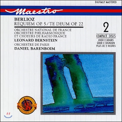 Leonard Bernstein, Daniel Barenboim / Berlioz: Requiem Op.5, Te Deum Op.22 (2CD/미개봉/cc2k7544)