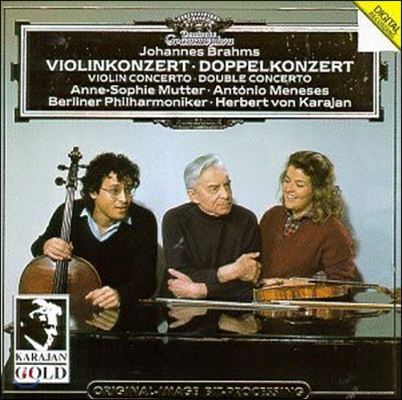 [중고] Anne-Sophie Mutter, Antonio Meneses, Herbert Von Karajan / 브람스 : 바이올린 협주곡, 이중 협주곡 (Brahms : Violin Concerto in D major & Double Concerto in A minor/수입/4390072)