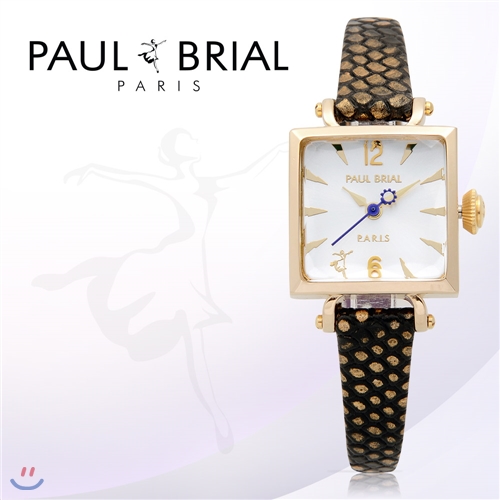 폴브리알(PAUL BRIAL) 여성시계(툴루즈/PB8007GDGBK/가죽밴드/백화점AS접수가능)