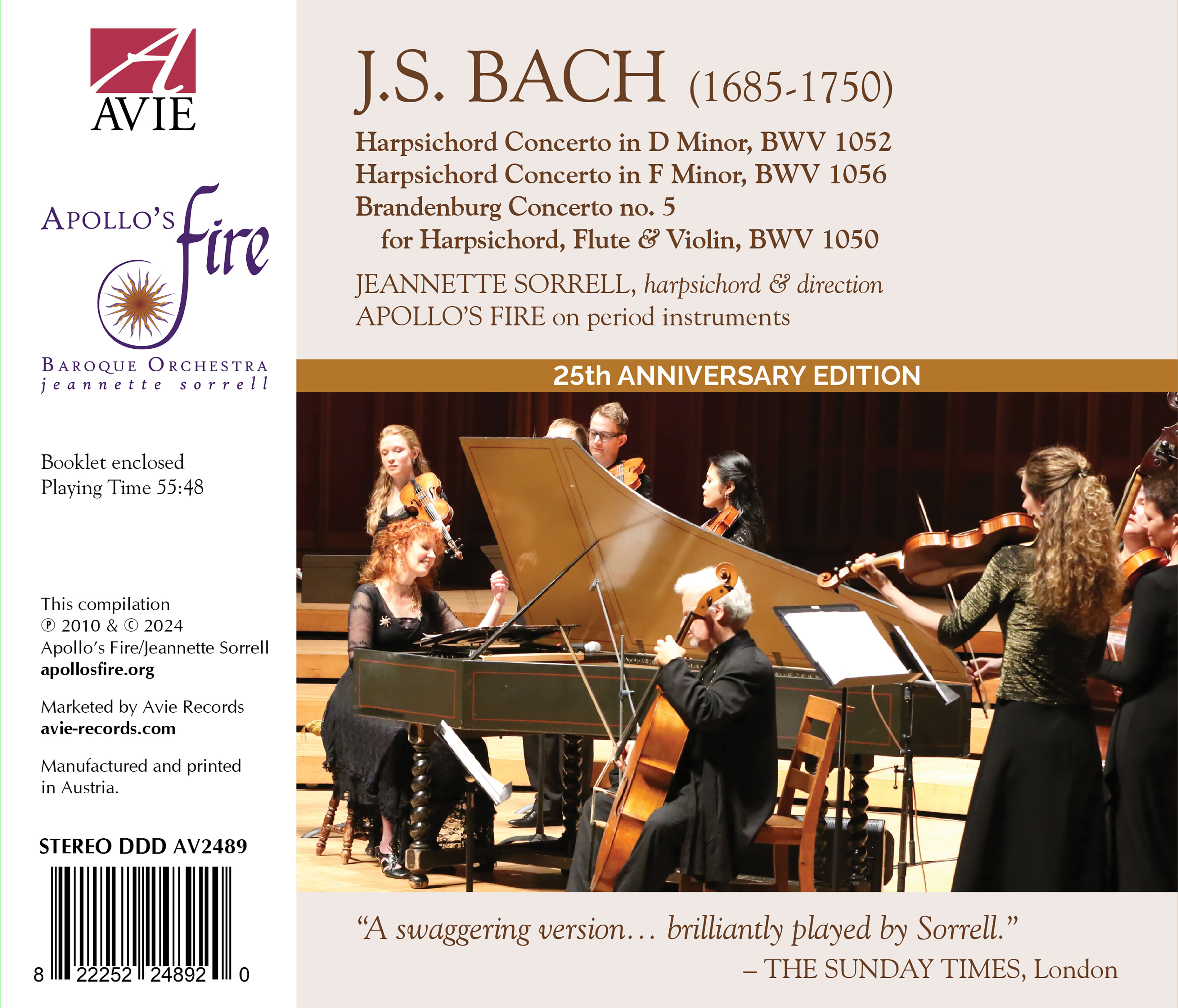 Jeannette Sorrell 바흐: 하프시코드 협주곡 (Bach: Harpsichord Concertos Bwv 1052)