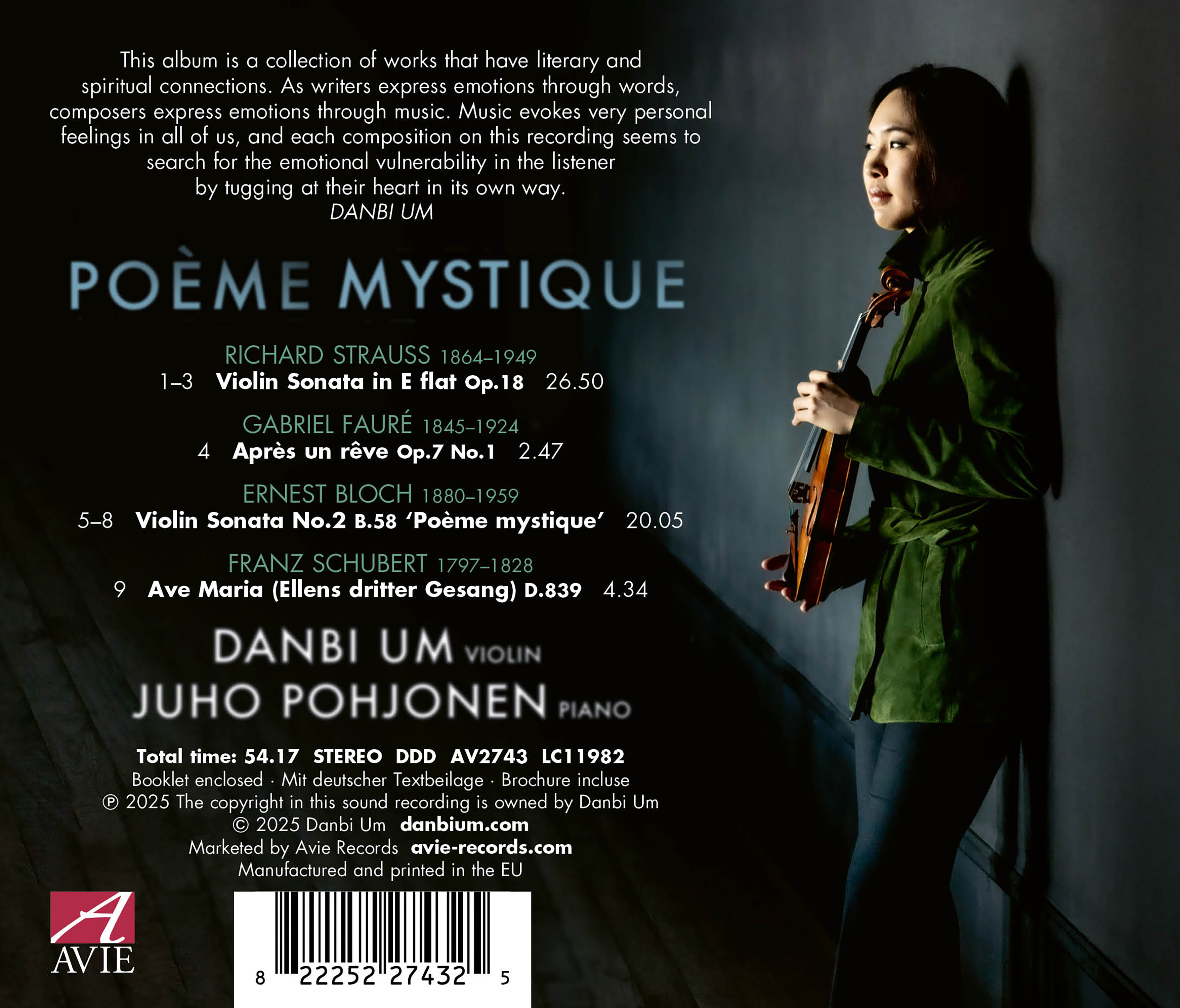 엄단비 (Danbi Um) / Juho Pohjonen 슈트라우스 / 블로흐 / 슈베르트 / 포레: 바이올린 소나타 외 (Poeme Mystique)