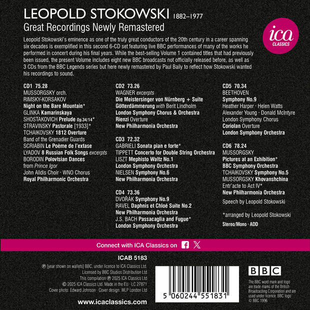 Leopold Stokowski 레오폴드 스토코프스키 BBC 라이브 녹음 2집 (Great Recordings From the Bbc Legends Archive - Live Vol. 2)