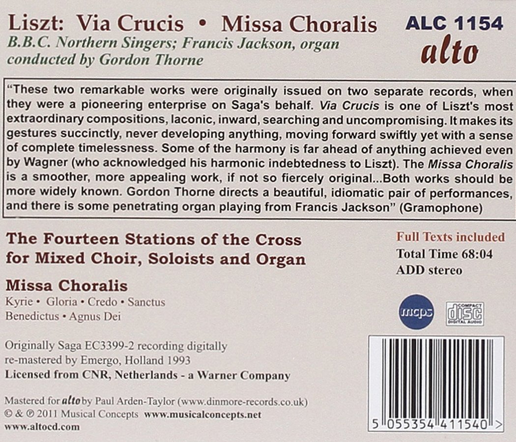 Gordon Thorne 리스트: 십자가의 길, 코랄 미사 (Liszt: Via Crucis / Missa Choralis)