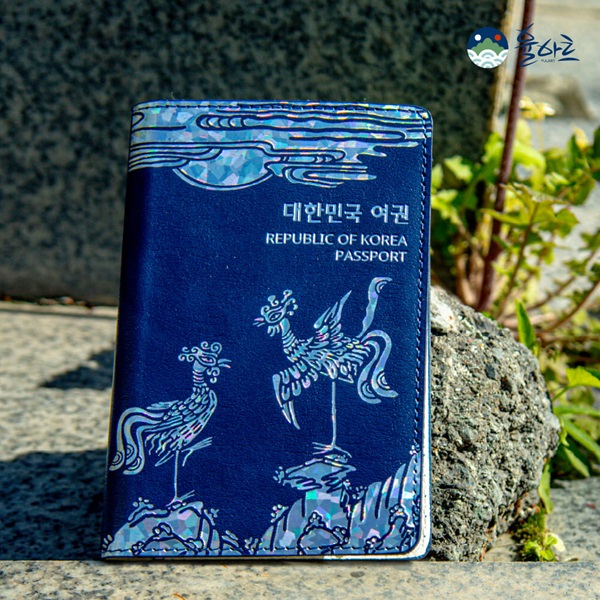 민화 자개 여권 지갑 케이스 여권보관 여행 파우치 선물 가죽지갑
