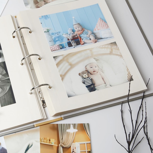 [예스24배송][단독특가] 비팬시 중형바인더 접착식백지 앨범 (성장 아기 포토북 가족앨범)