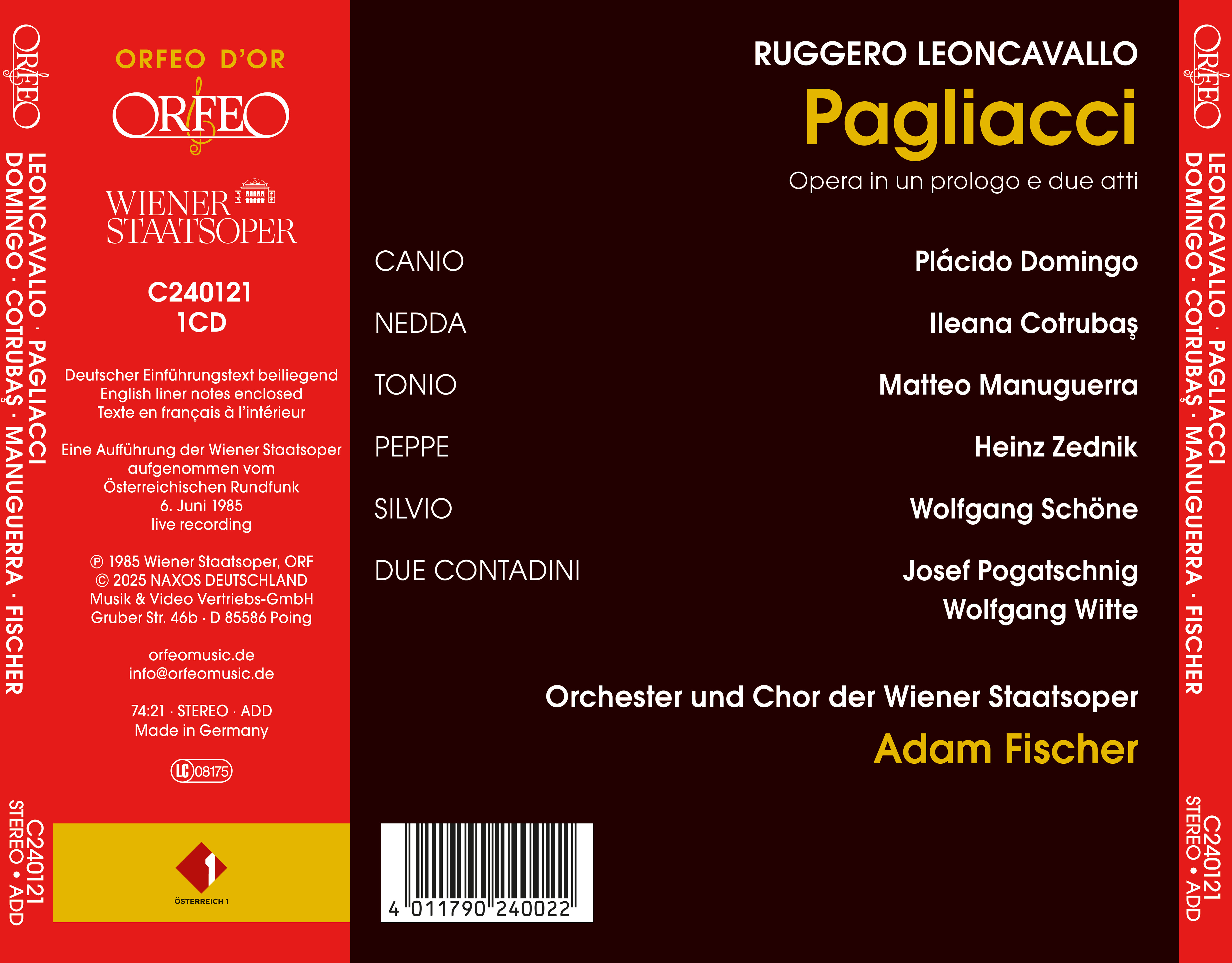 Adam Fischer 레온카발로: 팔리아치 (Leoncavallo: Pagliacci)