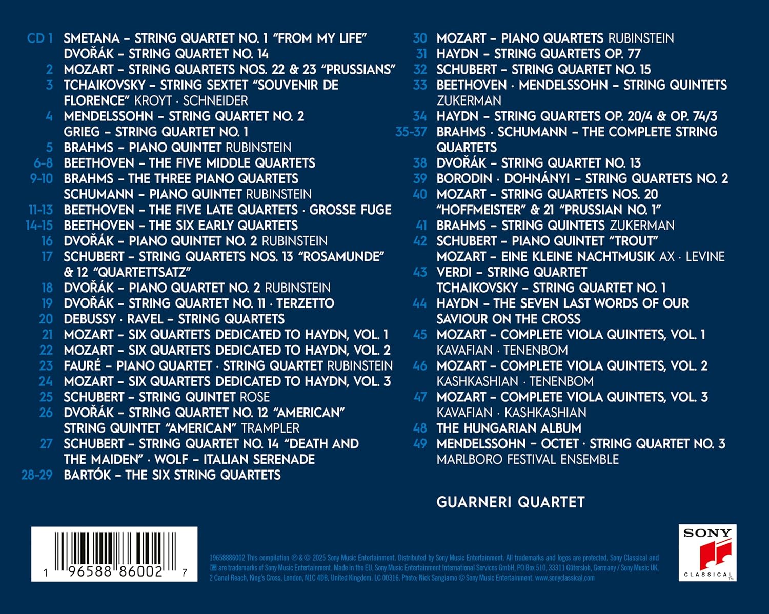 과르넬리 콰르텟 RCA 레이블 녹음 전집 (Guarneri Quartet: The Complete RCA Album Collection 1965-2005)