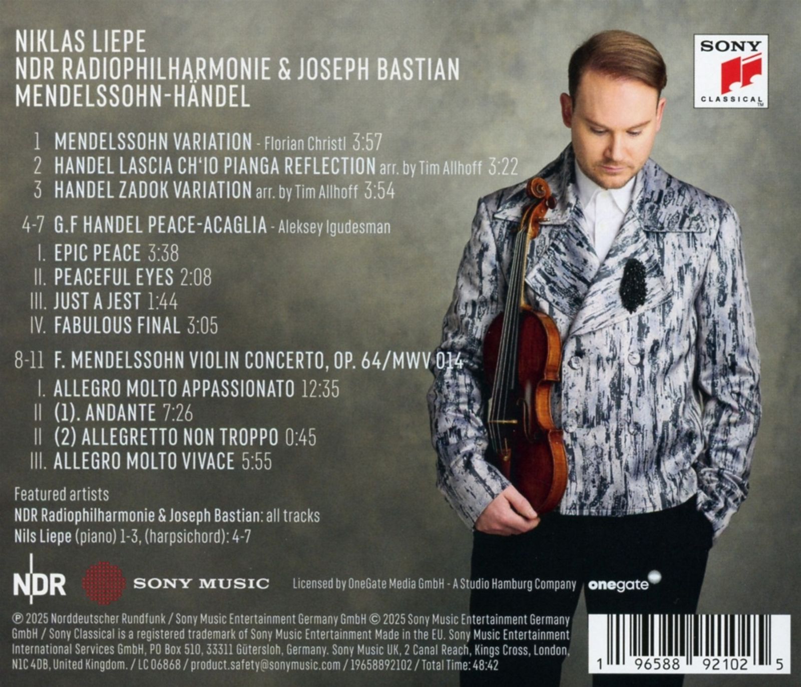 Niklas Liepe 멘델스존 / 헨델: 바이올린 연주집 (Händel / Mendelssohn)
