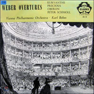 [중고] [LP] Karl Bohm-Vienna Phillharmonic Orch. / Weber : Overtures (Euryanthe, Preciosa, Oberon, Peter Schmoll) (수입/ACL28)