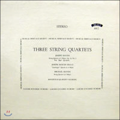 [중고] [LP] Three String Quartets / Haydn : String Quattet in C Major Op.33,No.3 The &quot;Bird&quot; Quartet, Joseph Martin Kraus : Goettinger Quartet in A Major, Michael Haydn: String Quattet in F Major (수입