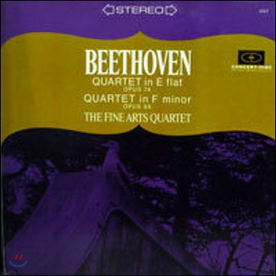 [중고] [LP] Fine Ats Quartet / Beethoven:Quartet in E flat Op.74, Quartet in F minor Op.95 (수입/257)