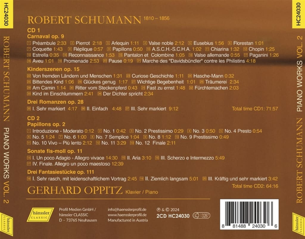 Gerhard Oppitz 슈만: 피아노 작품 2집 (Schumann: Piano Works Vol.2)