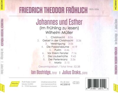 Ian Bostridge / Julius Drake 프뢸리히: 가곡 작품집 (Frohlich: Songs (Liedzyklus))