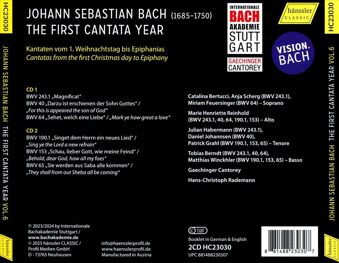 Hans-Christoph Rademann / Gaechinger Cantorey 바흐: 칸타타 에디션 6집 ((Bach: The First Cantata Year Vol.6)