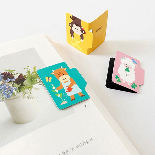 [예스24배송]12가지 동물 인덱스 마그네틱 북마크