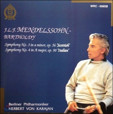 [중고] Herbert Von Karajan / Mendelssohn: Symphony No.3,4 (wrc008sb)