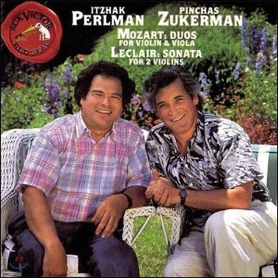 [중고] Itzhak Perlman, Pinchas Zukerman / Mozart: Duos for Violin & Viola ~ Leclair: Sonata for 2 Violins (수입/607352rc)