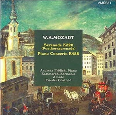 [중고] Andreas Frolich, Frieder Obstfeld / Mozart : Serenade &#39;Cor de postillon&#39; K.320, Piano Concerto K.488 (수입/vms631)