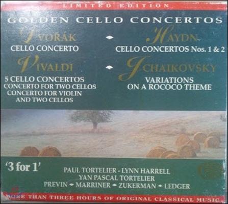 [증고] V.A. / Golden Cello Concertos: Dvorak, Haydn, Vivaldi, Tchaikovsky (3CD/ekcd02031~3)