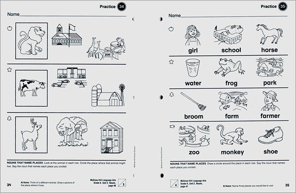 Macmillan McGraw-Hill Language Arts Level K : Practice Book