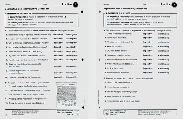 McGraw-Hill Language Arts, Grade 5, Practice Workbook