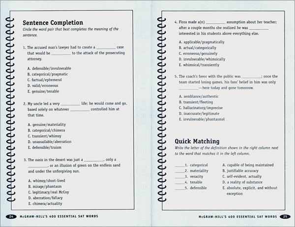 McGraw-Hill's 400 Essential SAT Words