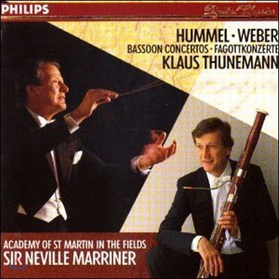 [중고] Neville Marrine, Klaus Thunemann / 훔멜 : 바순과 관현악을 위한 그랜드 협주곡, 베버 : 바순 협주곡 (Hummel, Weber : Bassoon Concertos/dp0954)