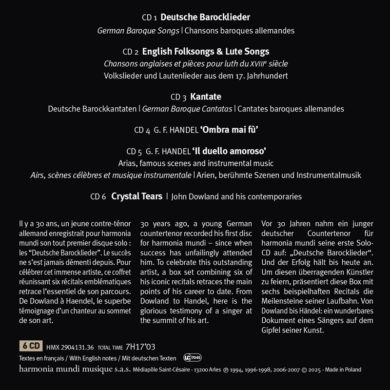 Andreas Scholl 안드레아스 숄 Harmonia Mundi 명연주 모음집 (The Legendary Harmonia Mundi Recitals) [박스세트]