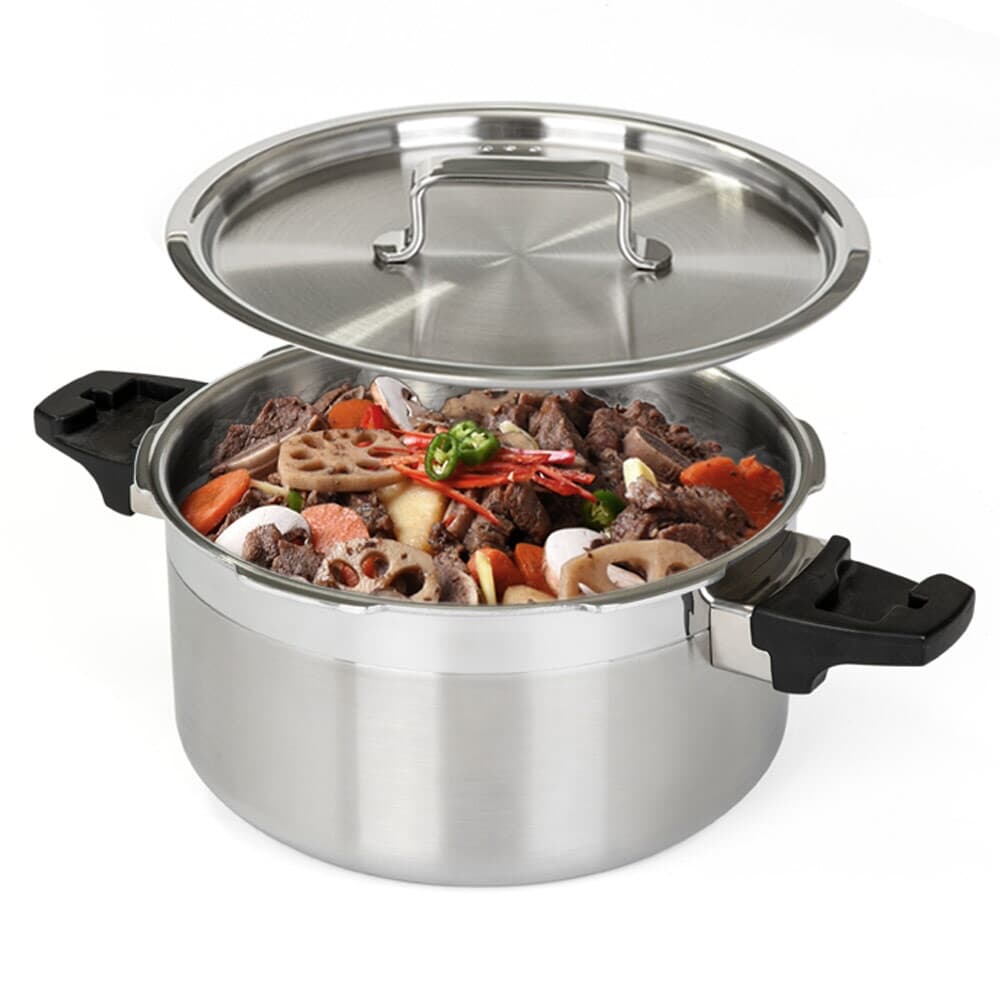 퀸센스 샤이니 통5중 스텐 압력솥 4L (일반뚜껑포함)