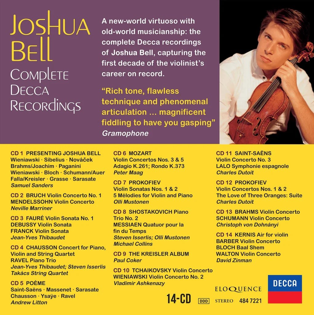 Joshua Bell 조슈아 벨 데카 레이블 녹음 전집 (Complete Decca Recordings) [14CD 박스세트]