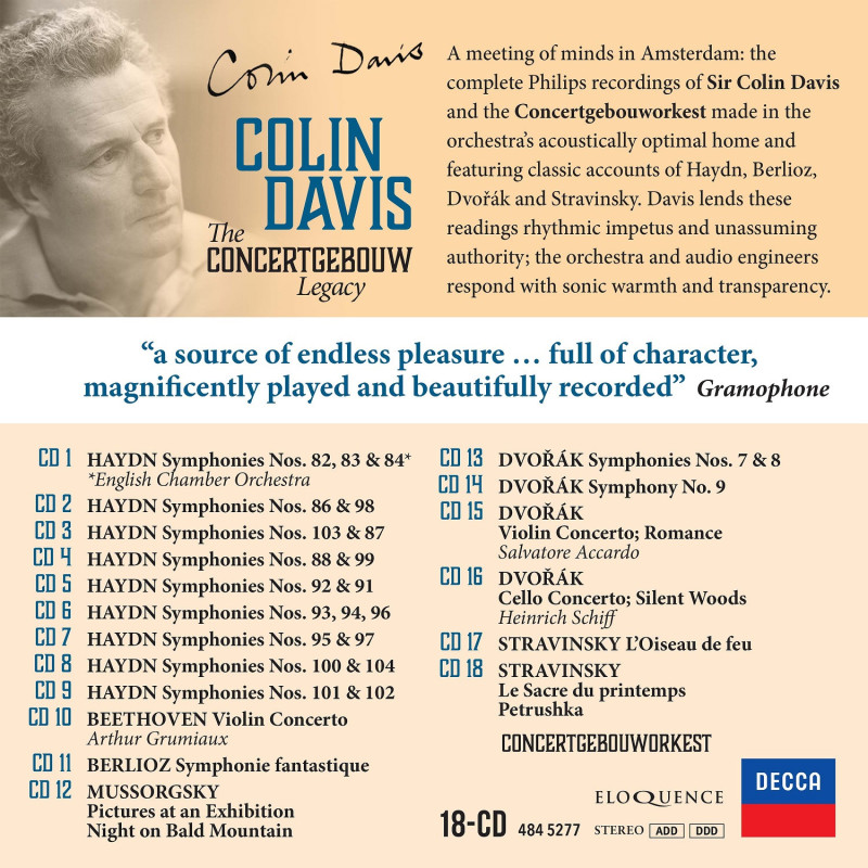 Colin Davis 콘세르트헤바우 오케스트라 녹음 음반 모음 에디션 (The Concertgebouw Legacy)
