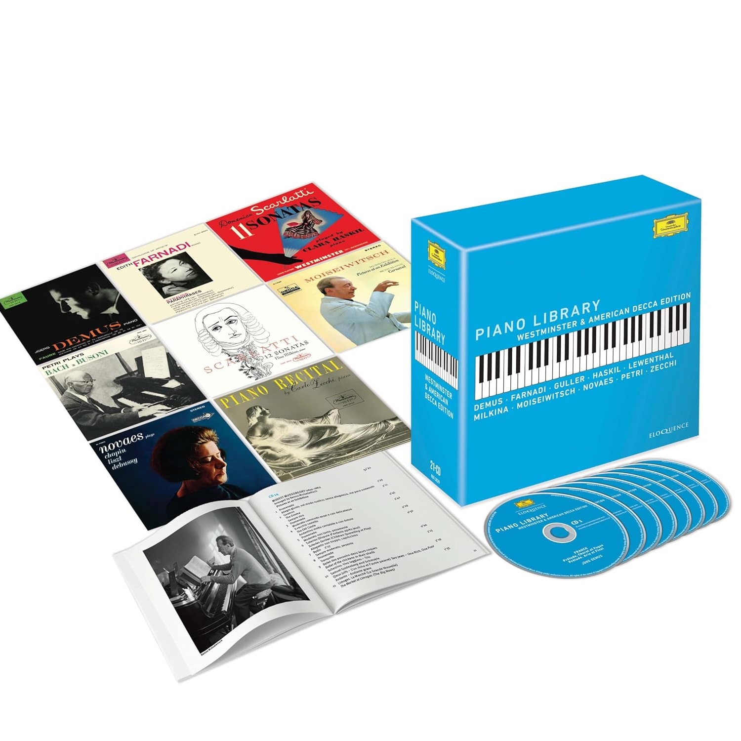 웨스트민스터 & 미국 데카 레이블 피아노 명연주 모음집 (Piano Library - Deutsche Grammophon Edition) [21CD 박스세트]