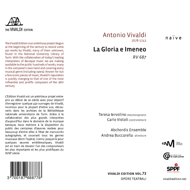 Teresa Iervolino 비발디: 세레나타 `글로리아와 이메네오` (Vivaldi: La Gloria e Imeneo RV.687)