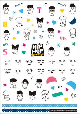 방탄소년단 - 힙합 몬스터 (HIP HOP MONSTER) 네일 스티커