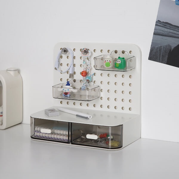 히키스 데스크 미니 타공판 서랍 오거나이저 책상정리 수납 꾸미기