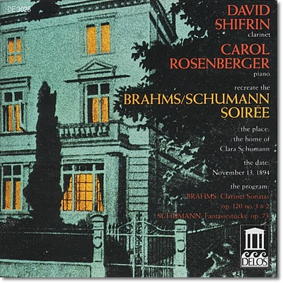 David Shifrin 브람스: 클라리넷 소나타 1, 2번 / 슈만: 환상 소곡 - 데이빗 쉬프린 (Brahms: Clarinet Sonata / Schumann: Fantasiestucke Op.73)