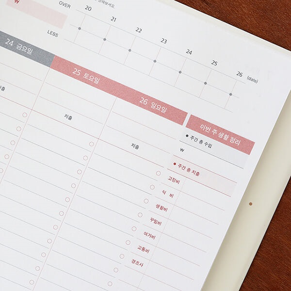 2026 생활의 온도 스프링 가계부 (날짜형 1년용)