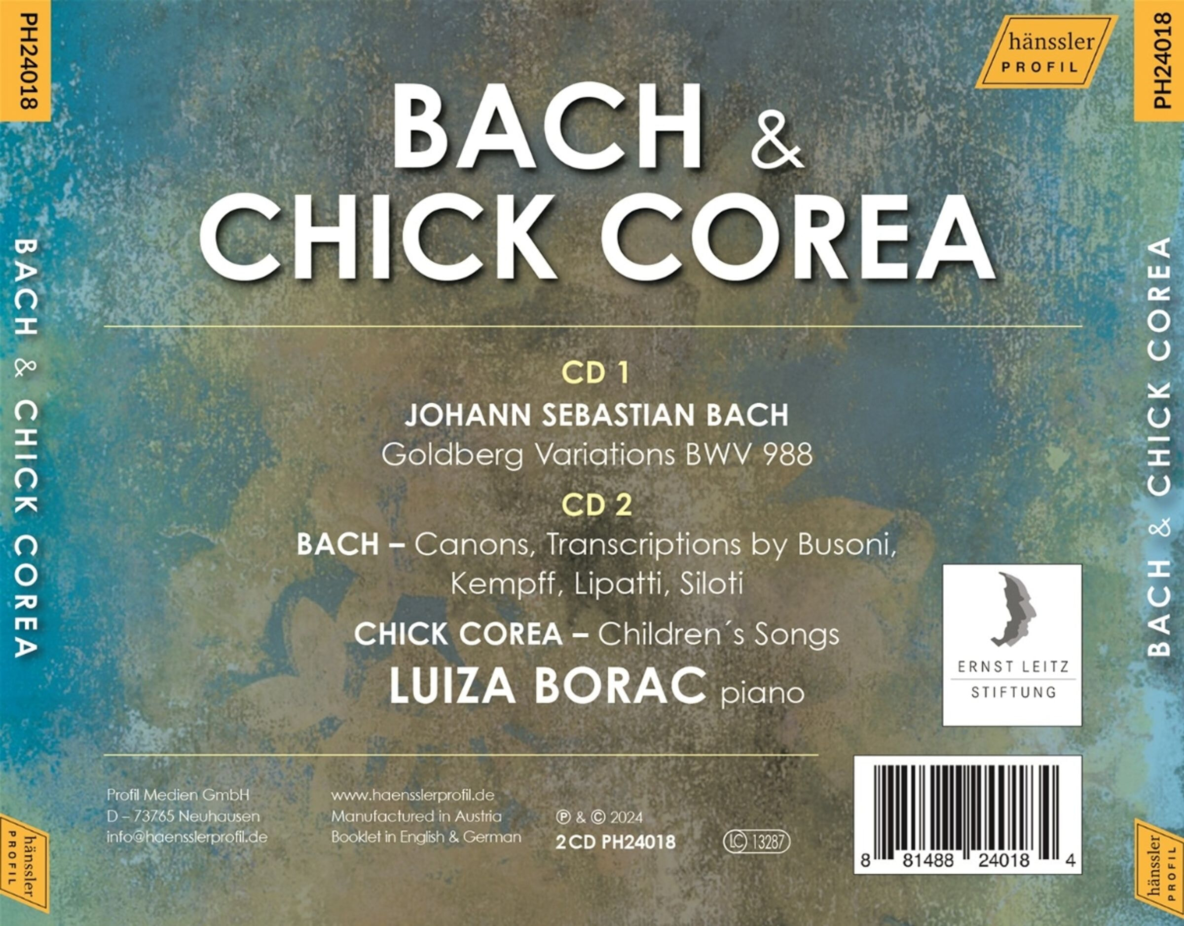 Luiza Borac 바흐: 골트베르크 변주곡, 부소니, 켐프, 리파티, 실로티의 바흐 편곡 (Bach: Goldberg Variations, Bach Transcriptions)