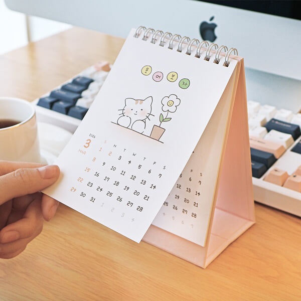 오첵 2026년 15개월 미니탁상달력 마음따뜻