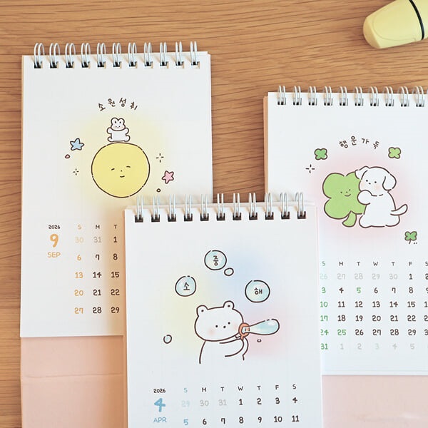 오첵 2026년 15개월 미니탁상달력 마음따뜻