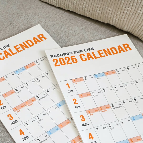 오첵 2026년 대형 큰 포스터 한장 벽 달력 레트로