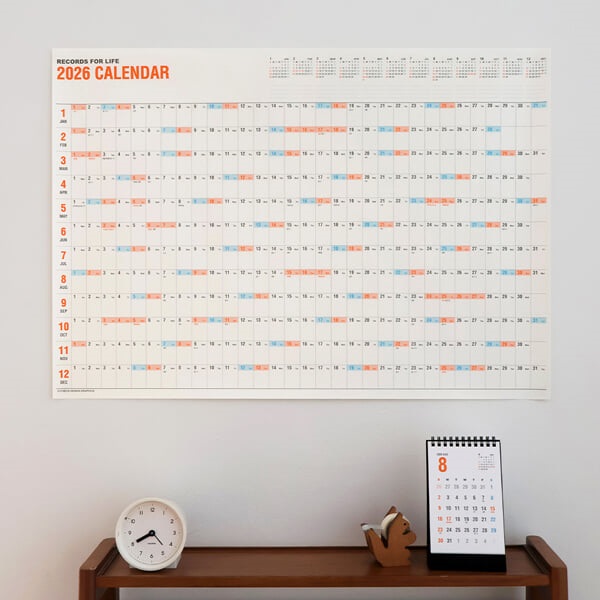 오첵 2026년 대형 큰 포스터 한장 벽 달력 레트로