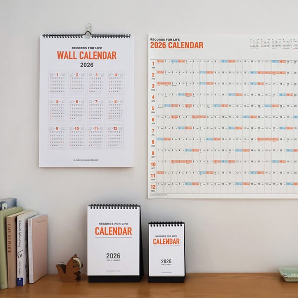 오첵 2026년 대형 큰 포스터 한장 벽 달력 레트로