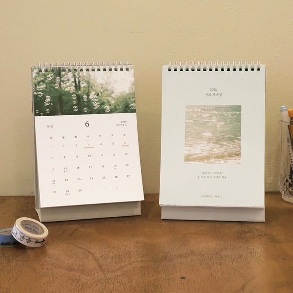 오첵 2026년 15개월 탁상 달력 나의사계절