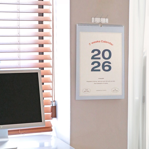 아이코닉 2026 플로우 월 캘린더 (벽걸이 달력 스케줄러)