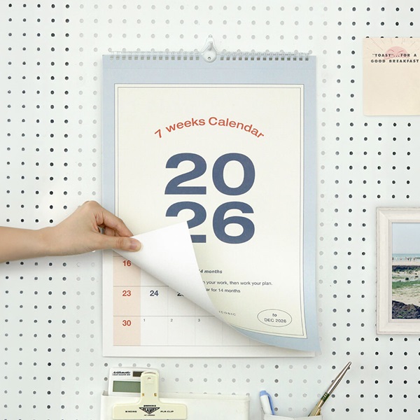 아이코닉 2026 플로우 월 캘린더 (벽걸이 달력 스케줄러)