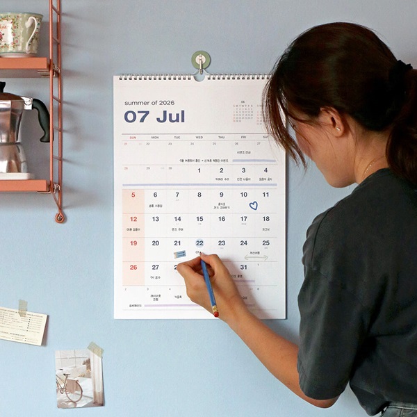 아이코닉 2026 플로우 월 캘린더 (벽걸이 달력 스케줄러)