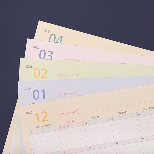 2026 한정판 먼슬리매트 (날짜형) + 일정관리스티커