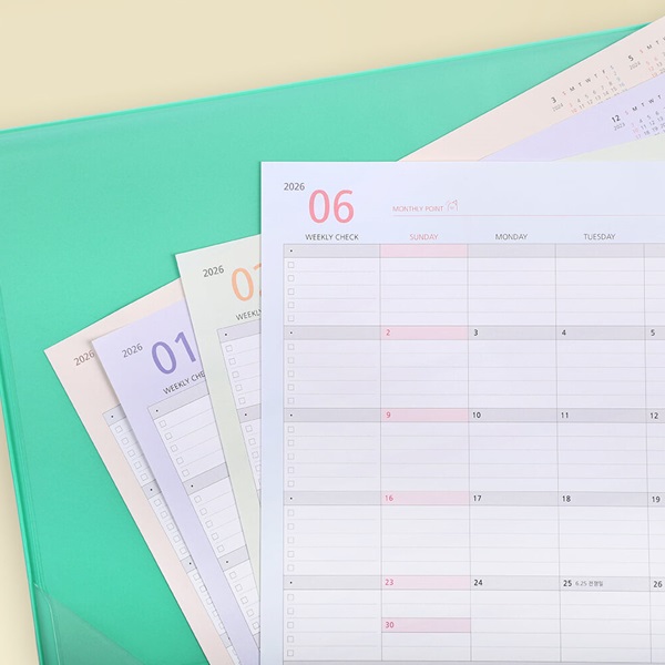 2026 한정판 먼슬리매트 (날짜형) + 일정관리스티커
