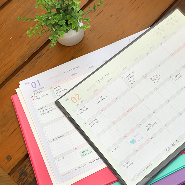 2026 한정판 먼슬리매트 (날짜형) + 일정관리스티커